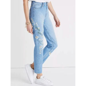 Madewell The Perfect Vintage Jean Yellow White Floral Embroidered 24